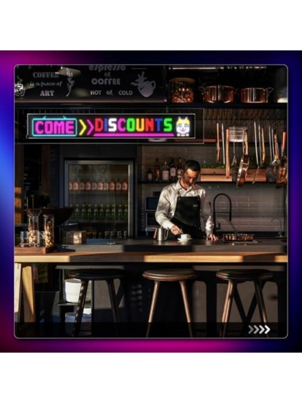 Programmable LED Sign - P5 Resolution Indoor Display, Bluetooth App for Retail - Picture 4 of 6